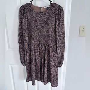 AE long sleeve high neck mesh mini dress